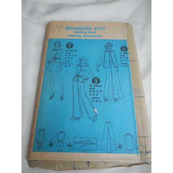 Vintage 1970s Simplicity Size 15/16 6101 outfit - Picture 1 of 3